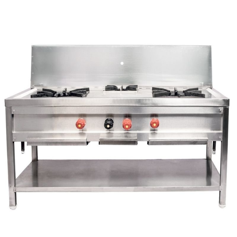 3 Burner Gutter Gas Range & Chinese Department