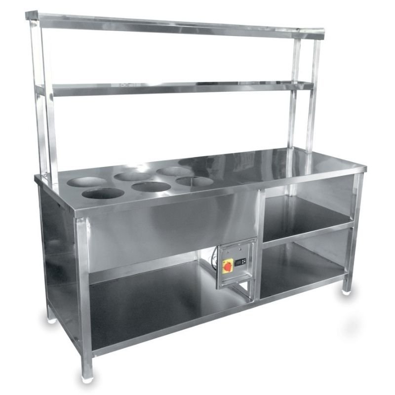 Service Table/ Pick up table 3 side pack with 2u/s, 2o/s with hot case